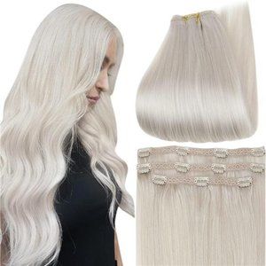Icy Blonde clip in hair extensions